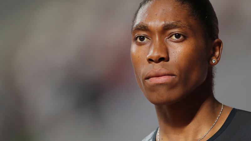 FILE - South Africa's Caster Semenya is shown at the Diamond League athletics event in Doha,...
