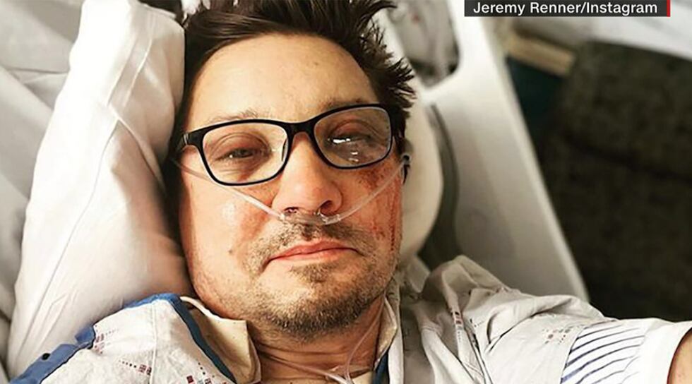 Jeremy Renner posted an update from his hospital bed Tuesday.