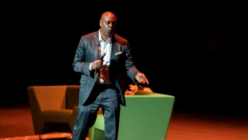 Dave Chappelle performs during a theater dedication ceremony honoring the comedian and actor,...