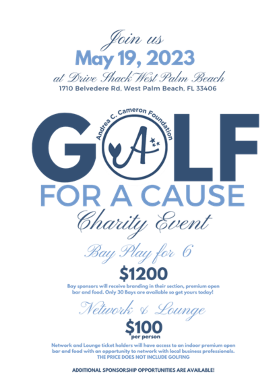 Golf for a Cause Charity Event at Drive Shack benefitting the Andrea C. Cameron Foundation